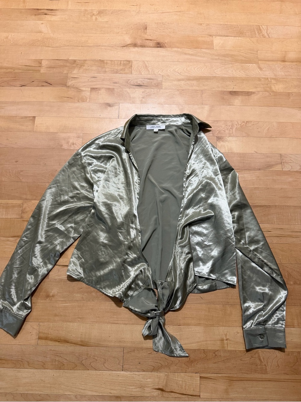 12th Tribe Satin Tie-Front Blazer